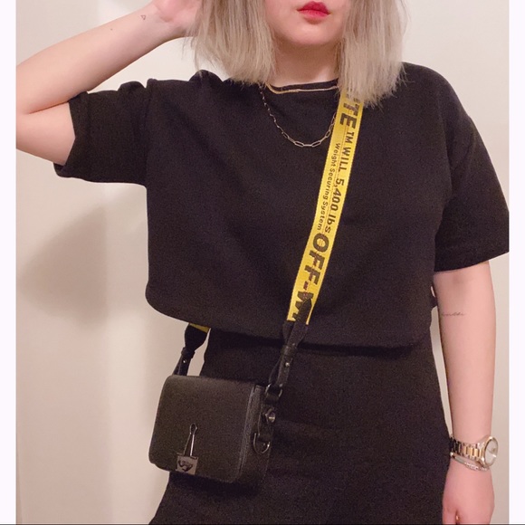 Off-White Handbags - Off-White Black Mini Plain Binder Clip Flap Bag